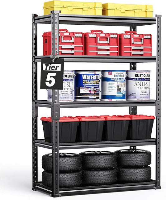 TigerParty 2050LBS Heavy Duty Garage Shelving, 5-Tier Adjustable Storage Shelves by StrongShelfSmarterStorage