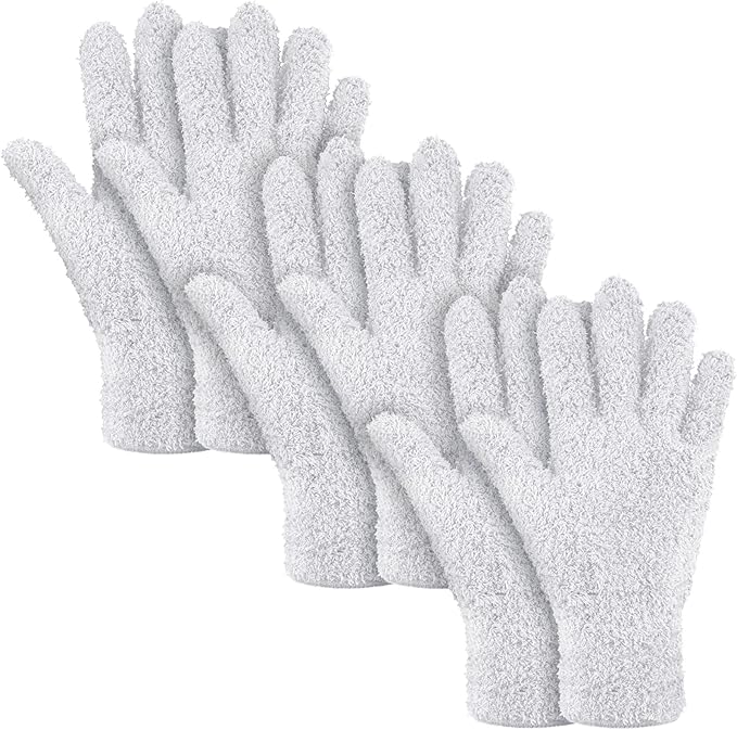 Patelai 3 Pairs Microfiber Plant Dusting Gloves Leaf Cleaning Gloves by Patelai