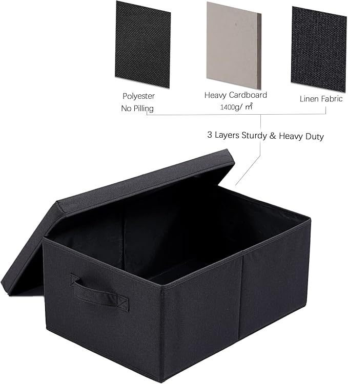 HOONEX Storage Bins with Lids for Organizing, Storage Boxes with 2 Carrying - Image 5