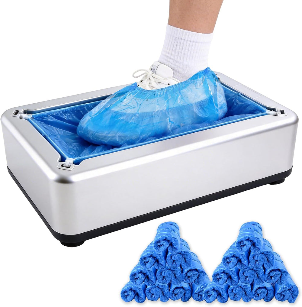 Automatic Shoe Cover Dispenser with 200 PCS Disposable Shoe Covers, Large Siz...