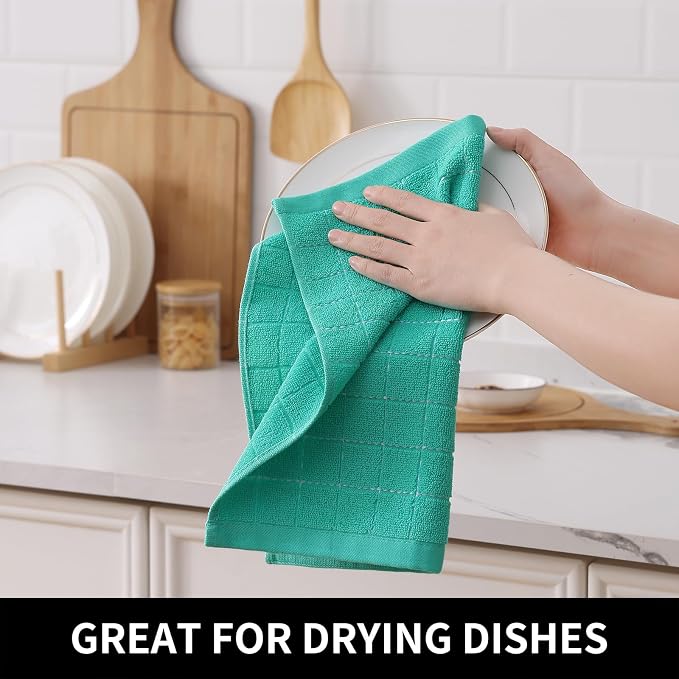Homaxy 100% Cotton Terry Kitchen Dish Cloths, Ultra Soft and Absorbent Dish - Image 4