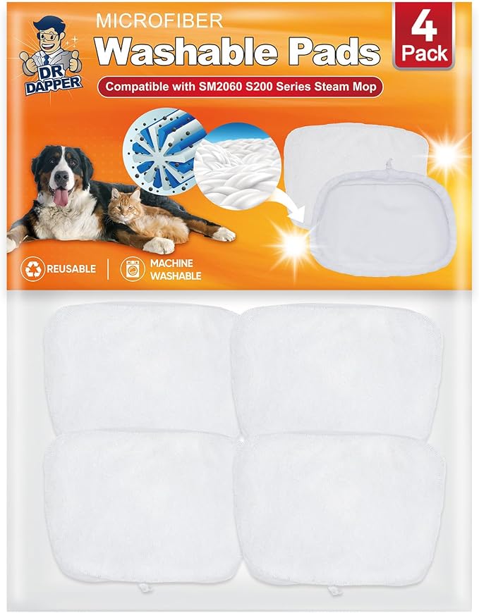DR DAPPER 4 Pack SMP01 Steam Mop Pads Compatible by DRDAPPER