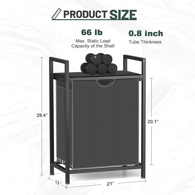 Laundry Sorter with Removable Bag, 16 Gallons Laundry Hamper with Adjustable - Image 5