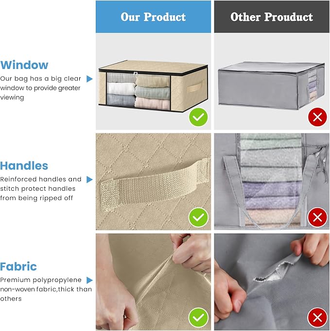 HomeHacks Storage 10-Pack Clothes Organizer Storage Bags Foldable Storage Box - Image 5