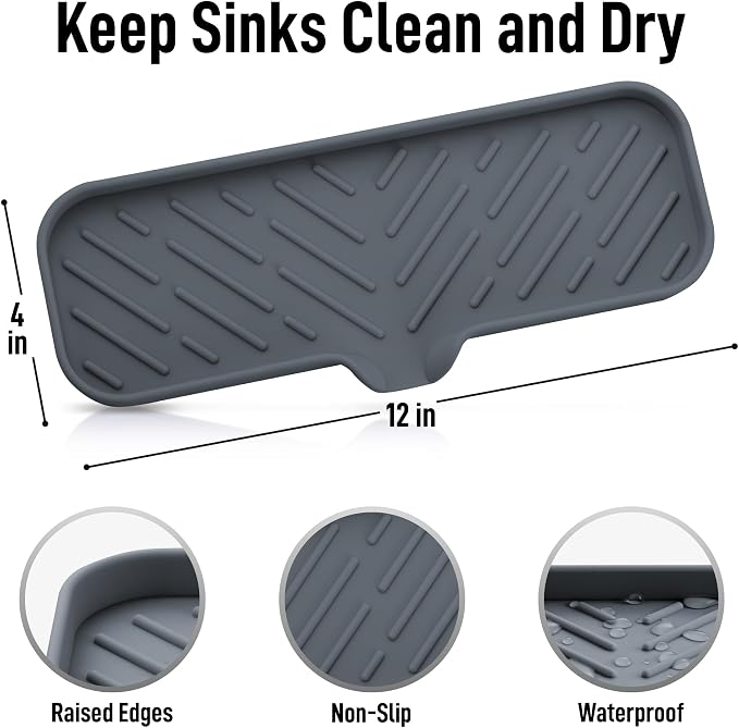 Zulay Kitchen Large Silicone Sponge Holder – Flexible Sink Organizer Tray - Image 4