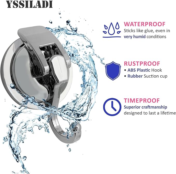 Heavy Duty Suction Cup Hooks for Shower, Bathroom Robe - Image 6