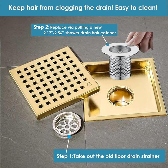 Hair Catcher Shower Drain, Bathtub Drain Cover, Deep Stainless Steel Sink - Image 5