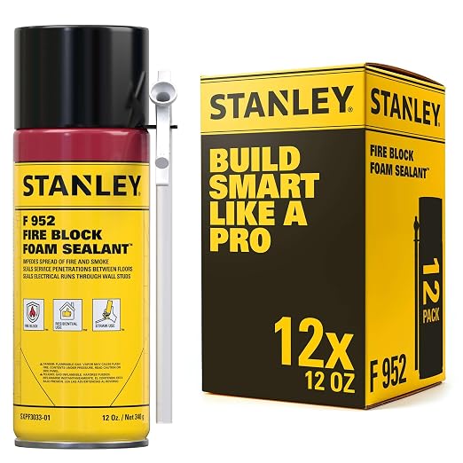 Stanley F952 Fire Block Spray Foam – Fire Rated Expanding Polyurethane Foam by STANLEY