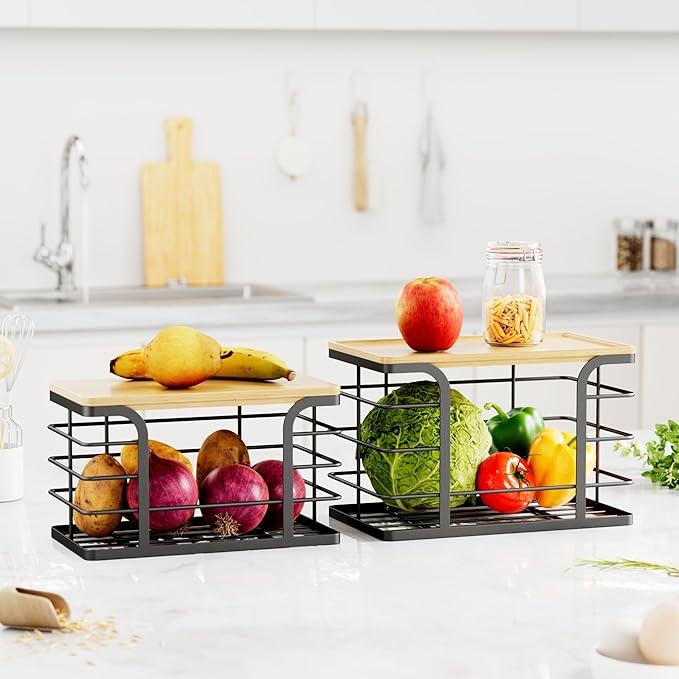 2 Pack Stackable Storage for Kitchen Laundry Pantry Organizers, Trash Bag Holder - Image 5