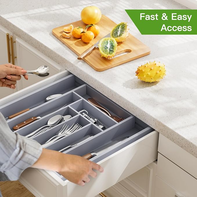Pipishell Bamboo Expandable Drawer Organizer - Image 7