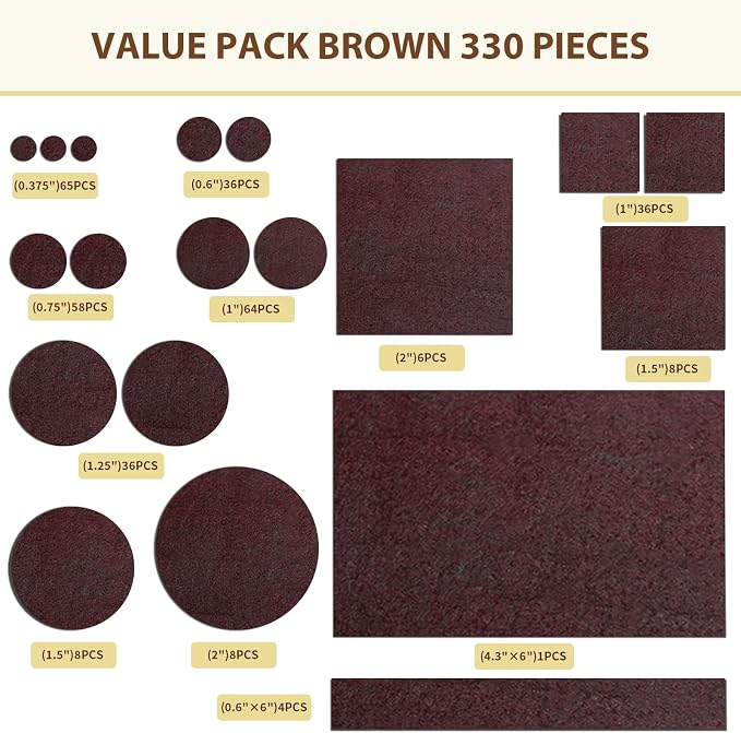 Ezprotekt 330 Pcs Felt Furniture Pads - Image 7