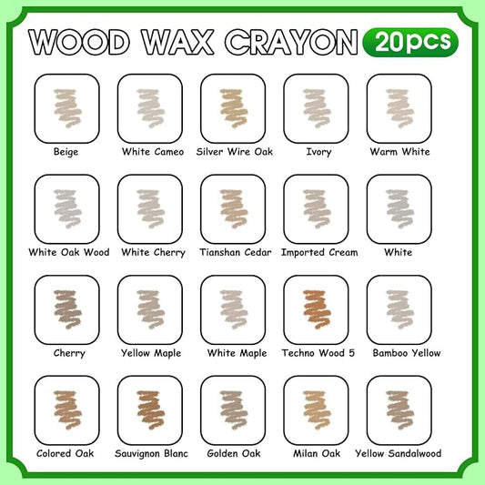 Furniture Markers Touch Up, 20 Colors Wood Filler Sticks, Wood Wax Crayons - Image 2