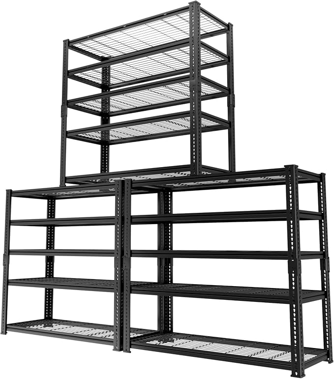 Storage Shelves Heavy Duty, 5-tier Adjustable Metal Industrial Utility Shelf by ROOMTEC