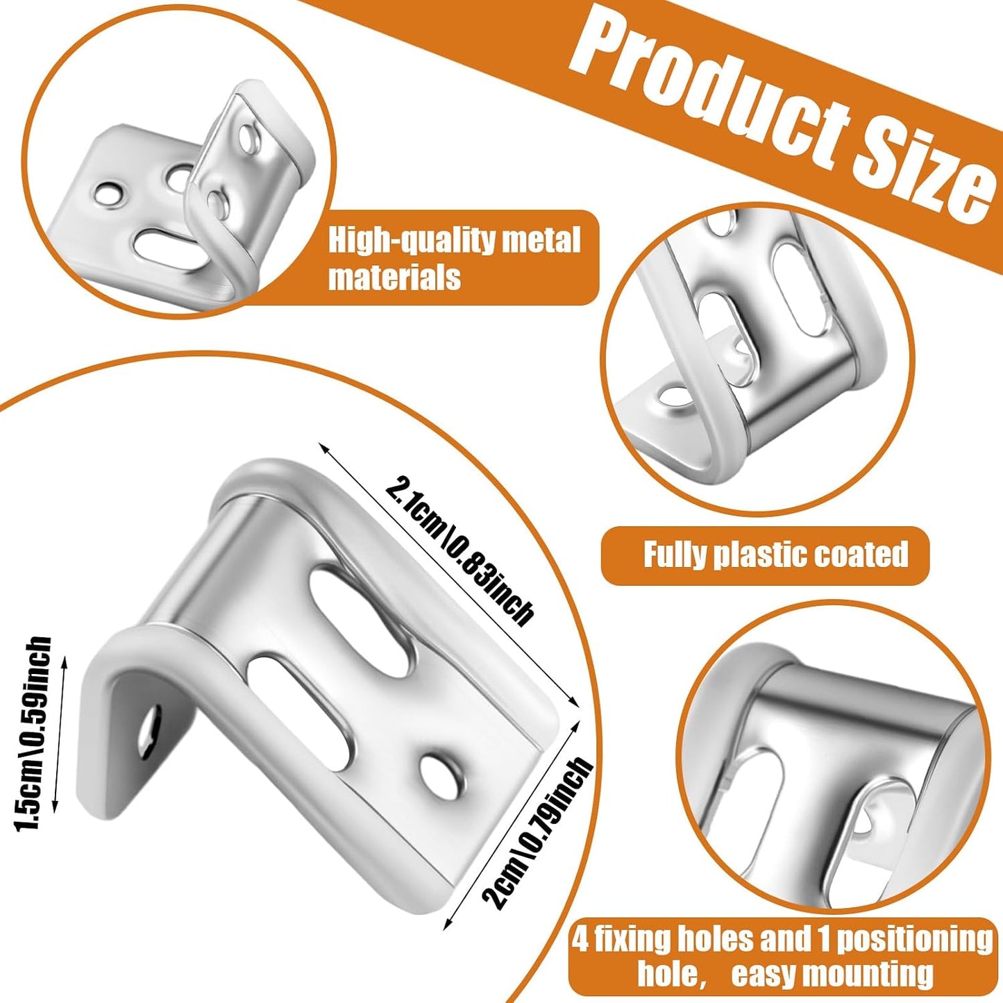 100 Pcs Couch Spring Clips Thick Upholstery Couch Spring Repair Clips for Furniture Sofa Chair Replacement Parts, 5-Hole