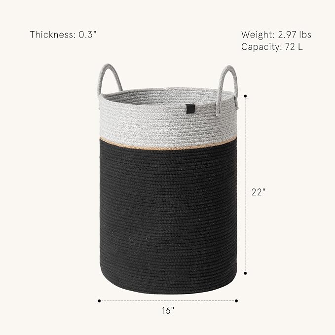 LA JOLIE MUSE Woven Basket Rope Storage Baskets - Image 2