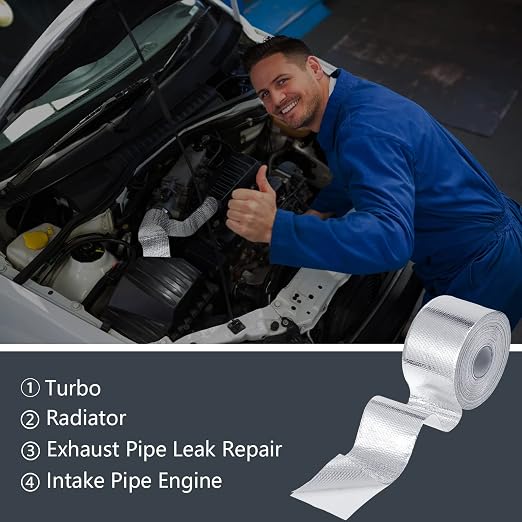 Zonon 2 Rolls Aluminum Foil Tape Heat Shield Tape Barrier Adhesive Reflective - Image 3