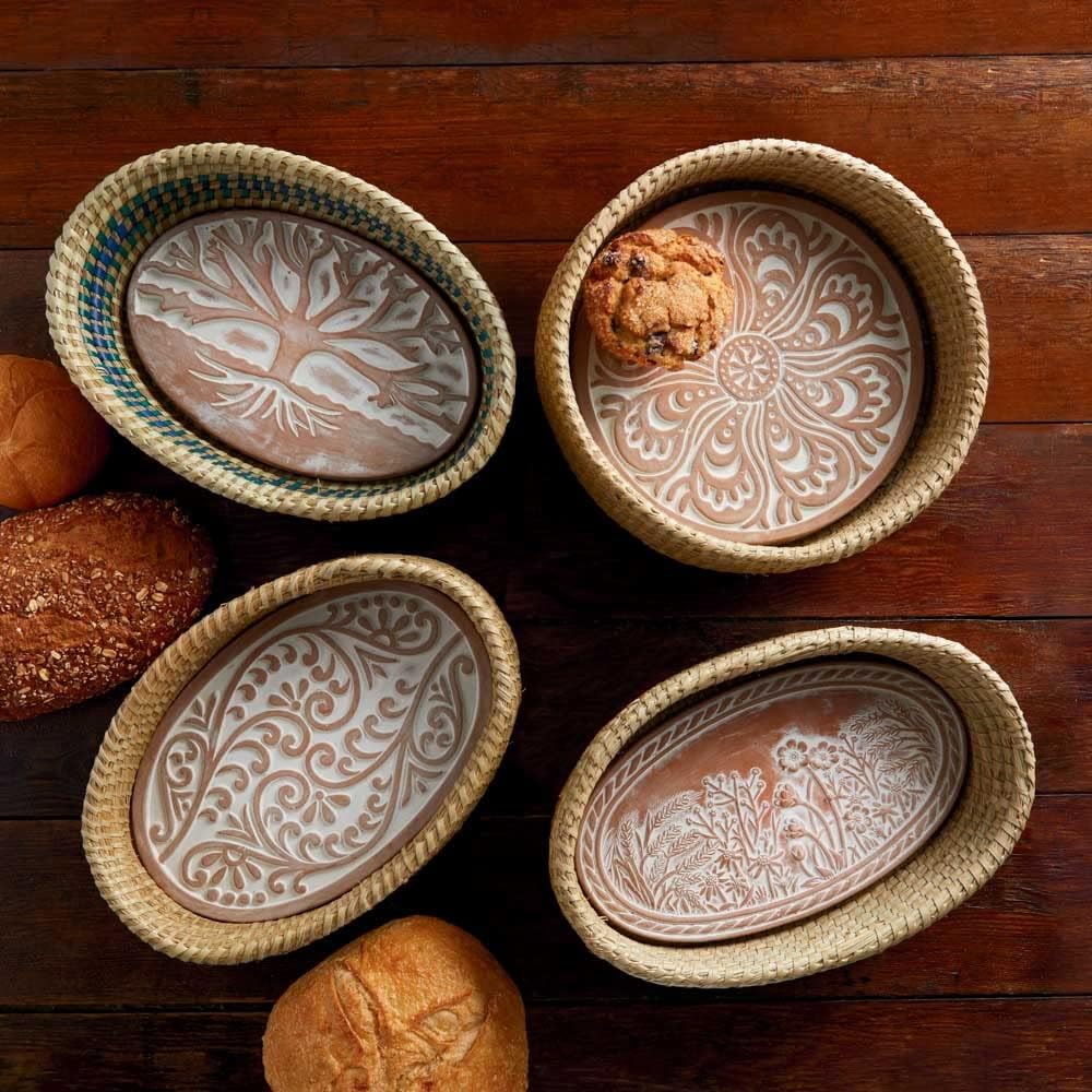 Bread Basket with Terracotta Warmer, Bread Basket for Serving, Sized 12.5&quo...