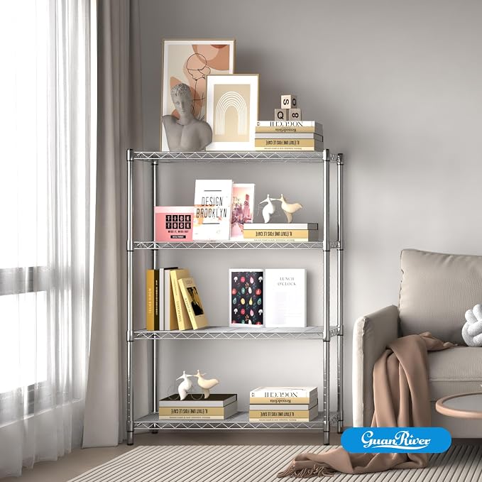 4-Shelf Adjustable Metal Shelf Wire Shelving Unit Storage Rack Display Shelf - Image 7