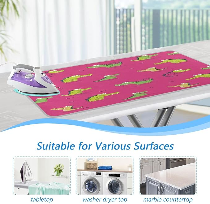 Pink Funny Crocodiles Ironing Mat Thickened Ironing Blanket Travel Portable - Image 5