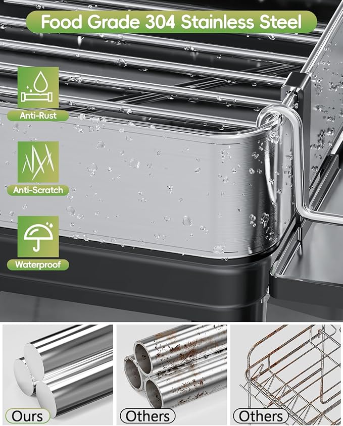 Dish Racks, Thicker Premium 304 Stainless Steel Dish Drying Rack - Image 2