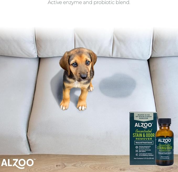 ALZOO Concentrated Stain & Odor Remover Refill Bottle, 100% Plant-Based Active - Image 6