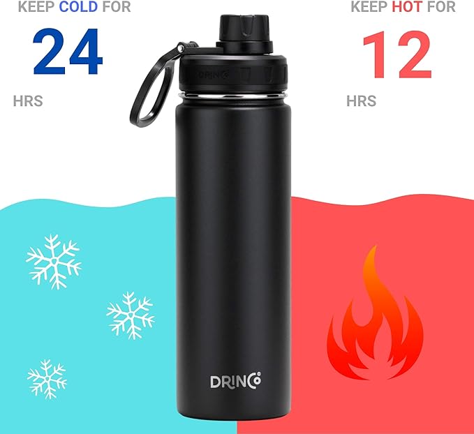 Drinco Stainless Steel Water Bottle Spout Lid Vacuum Insulated Double Wall - Image 4
