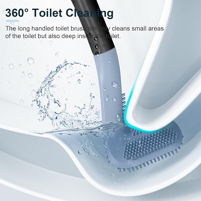 Golf Toilet Brush, Toilet Cleaning Brush, Flexible Bendable Silicone Long - Image 4