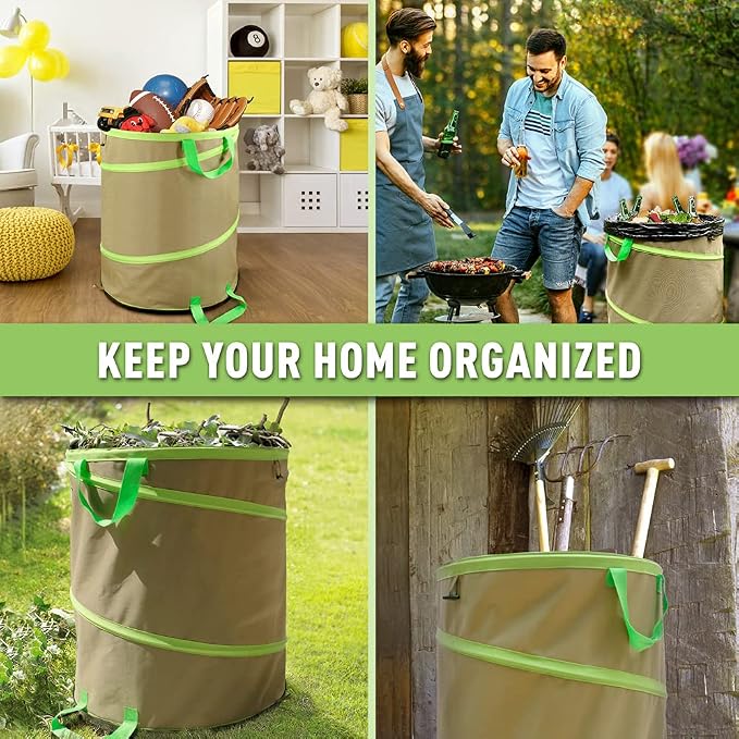 Colwelt Collapsible Garden Bag 47Gallon, Collapsible Leaf Bags - Image 4
