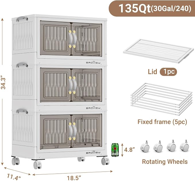 BROVIEW 135Qt Stackable Storage Bins - Image 2