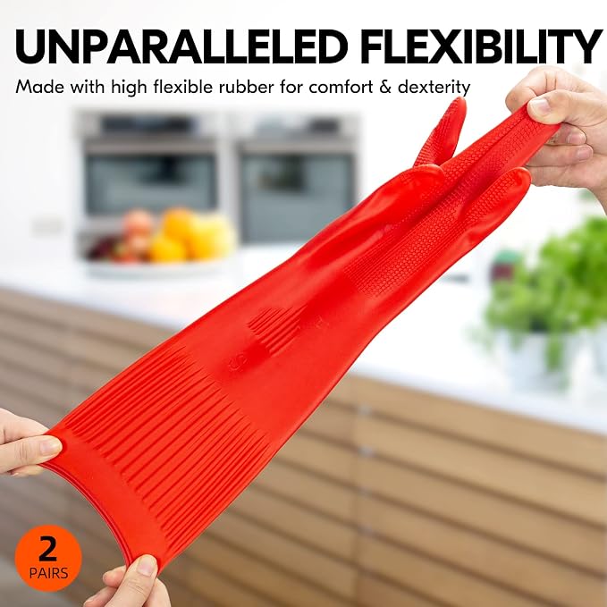 Vgo 2-Pairs Dishwashing Gloves - Image 3