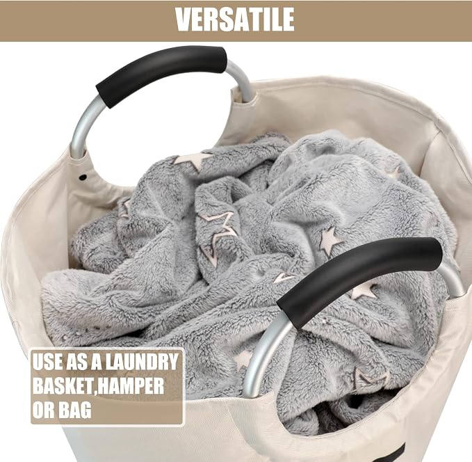 DOKEHOM 90L Large Laundry Basket, Collapsible Laundry Bag, Freestanding Tall - Image 7