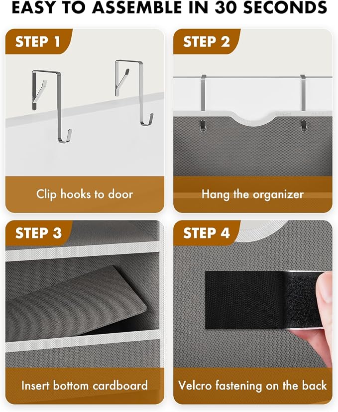 Over The Door Organizer Storage - 50lb Heavy Duty 6 Shelf Over Door Organizer - Image 6