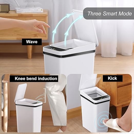 Yatmung 2 Pack - 2.5 Gallon Smart Trash Can Sensor Motion Slim Touchless - Image 2