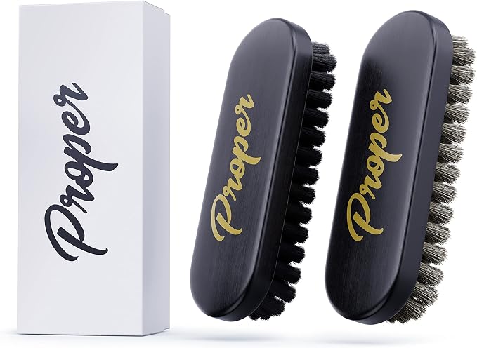 Premium Horse Hair Leather Brushes Set by ProperDetailingCo