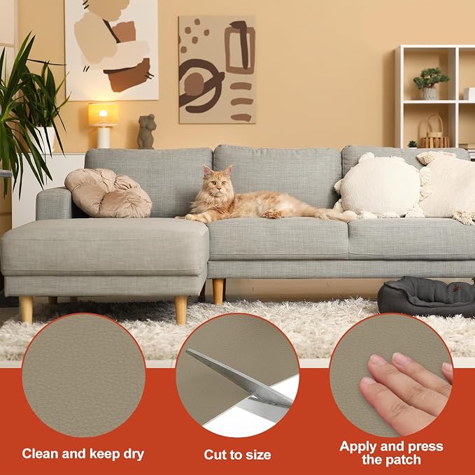 PATIKIL Leather Patches Tape for Furniture, 3.2 x 61 Inch Self Adhesive Vinyl - Image 3