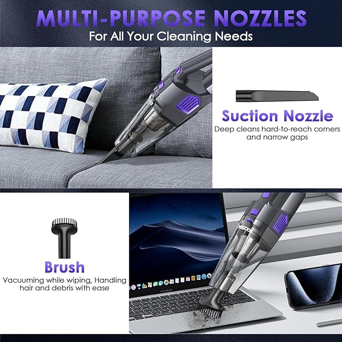 Handheld Vacuum Cordless, 15000PA Strong Suction Hand Held Car Vacuum Cleaner - Image 3