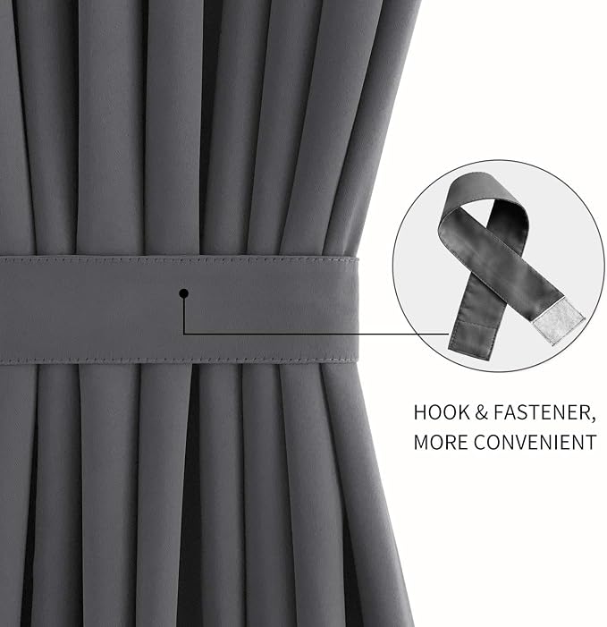 DWCN French Door Curtains – Rod Pocket Thermal Blackout Curtain - Image 2