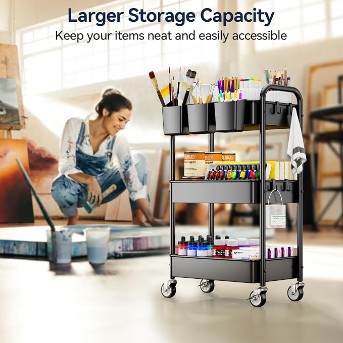YASONIC 3 Tier Rolling Cart - Image 4