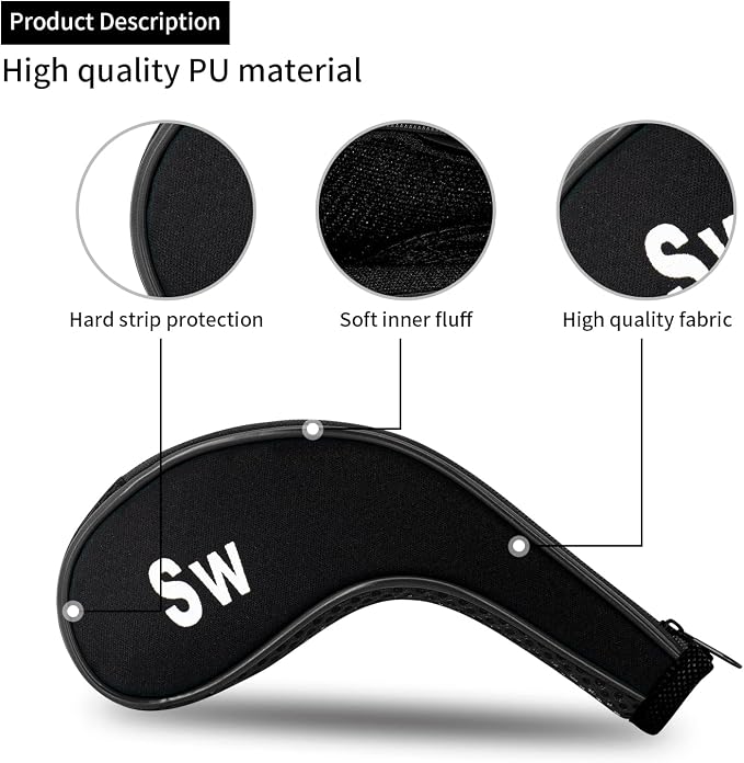 Golf 12pcs Thick Synthetic Golf Iron Head Covers Set Headcover Fit All Brands - Image 3