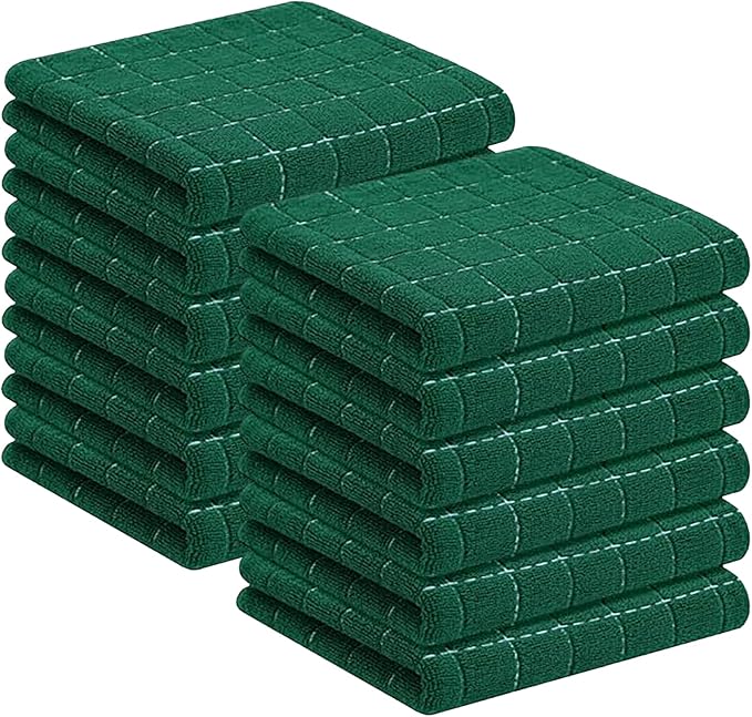 Homaxy 100% Cotton Terry Kitchen Towels, Checkered Designed, Soft and Super by Homaxy
