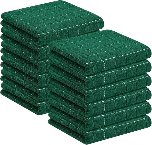 Homaxy 100% Cotton Terry Kitchen Towels, Checkered Designed, Soft and Super by Homaxy