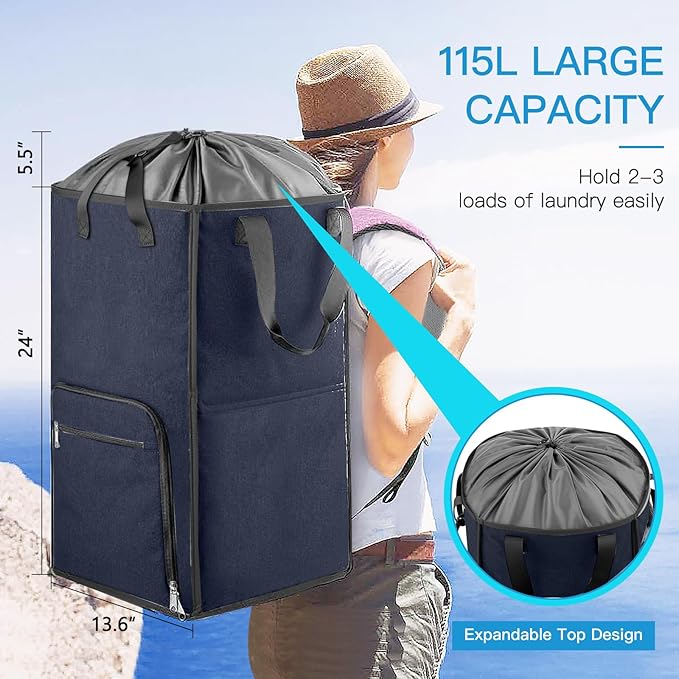 Bukere Laundry Basket, Laundry Backpack Bag - Image 2
