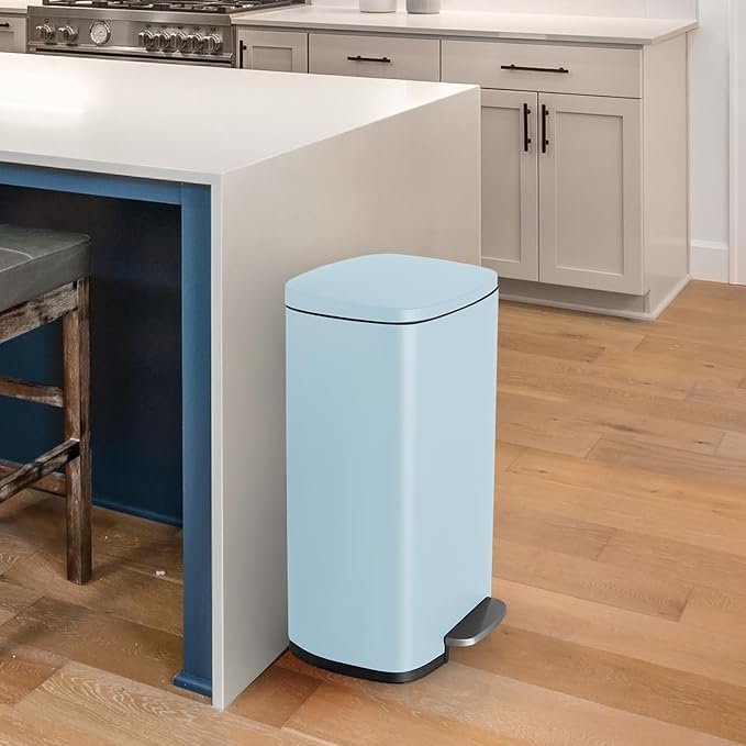8 Gal Kitchen Trash Can, 30L Recycling or Garbage Bin, Brushed Stainless Steel - Image 7