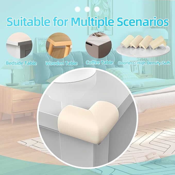 Baby Proofing Edge Corner Protector, L-Shape Cabinet Door Bumper, 10 Furniture - Image 6