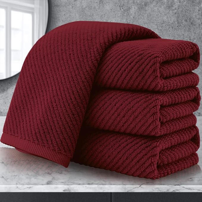 VOOVA & MOVAS Hand Towels for Bathroom Set of 4, Large 18" x 28" by VOOVAMOVAS