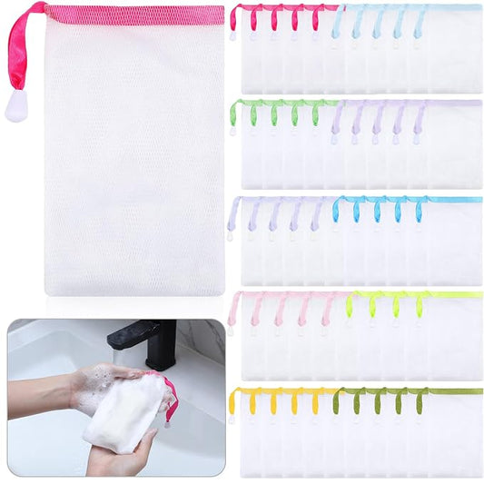 Sunnyray 50 Pcs 10 Colors Soap Bag Soft Handmade Soap Bubble Mesh Bags by Sunnyray