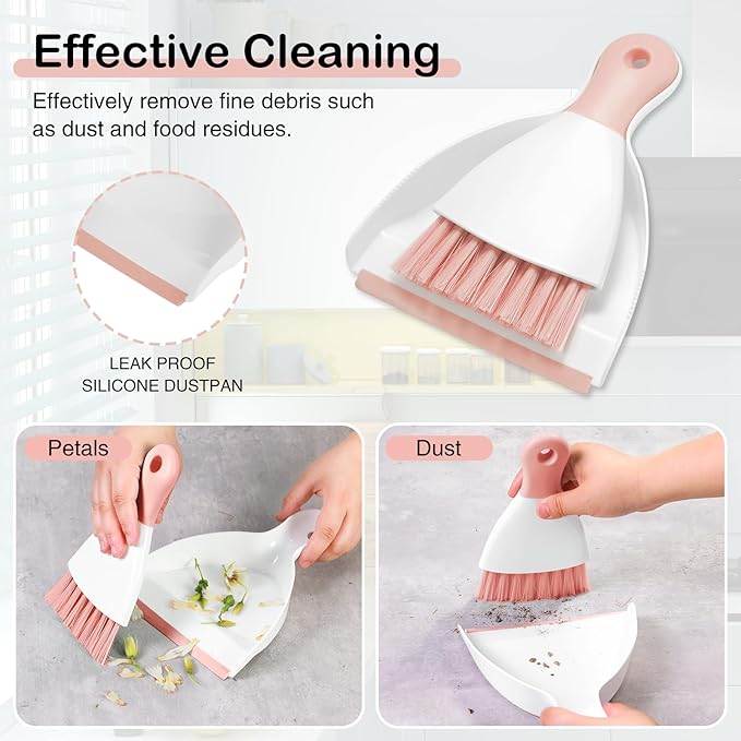 NACENA Mini Dustpan and Brush Set, Small Broom and Dustpan Set Dust Pan and - Image 4