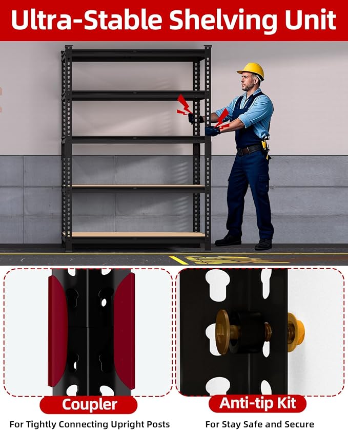 PrimeZone 35.5" x 12" x 72" Heavy Duty Storage Shelves - Image 8