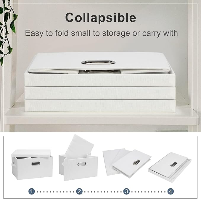 Medium 15" 21 Quart Collapsible Stackable Storage Bins - Image 5