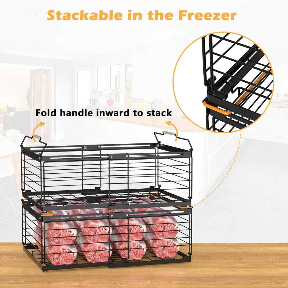 NADAMOO Expandable Chest Freezer Organizer, Stackable Wire Baskets